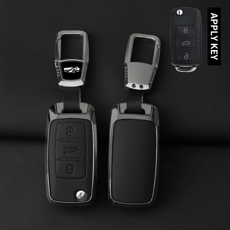 Durable Metal Alloy Leather Key Case Cover