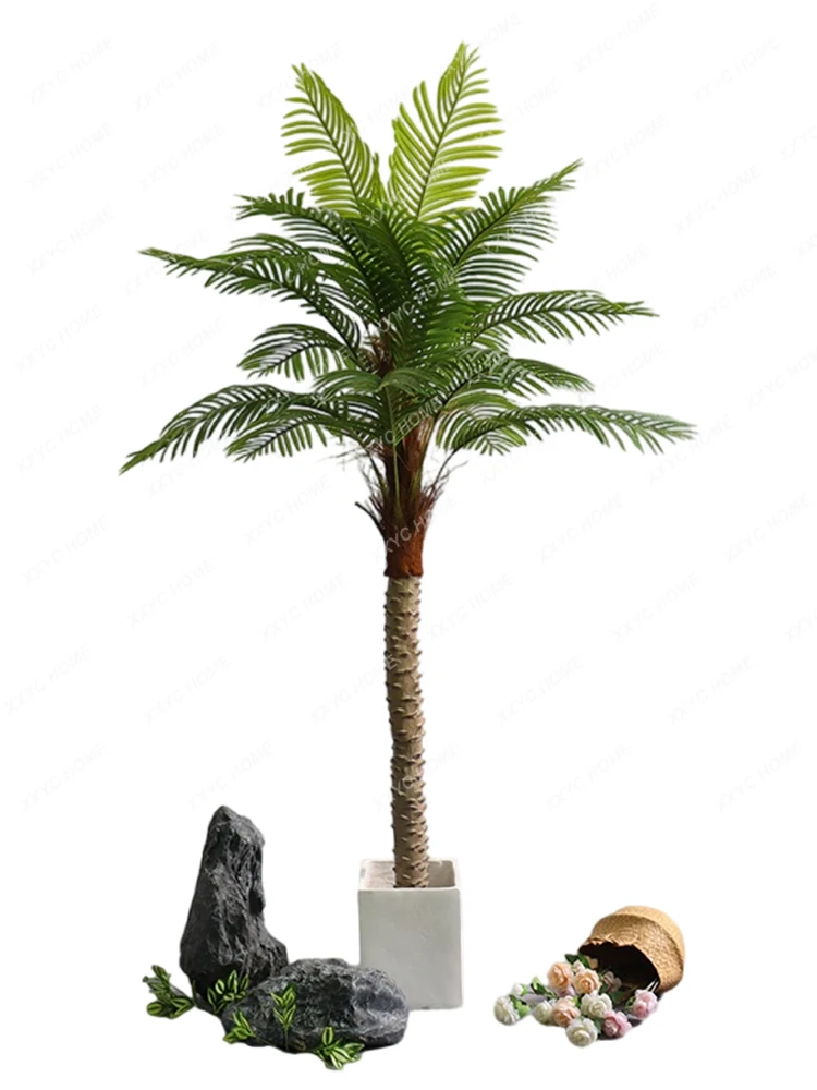 

Imitation Coconut Tree Indoor Landscape Tropical Green Plant Fake Coconut Tree Large Bonsai Decoration Hotel Floor Fake PalmTree