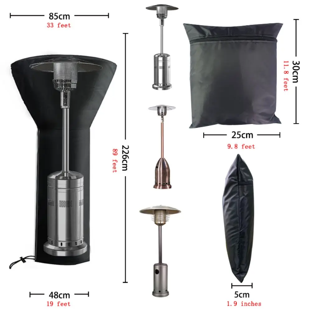 Patio Heater Cover Outdoor Waterproof Windproof and Dustproof Pyramid Vertical Outside Universal Cover Heater Protection