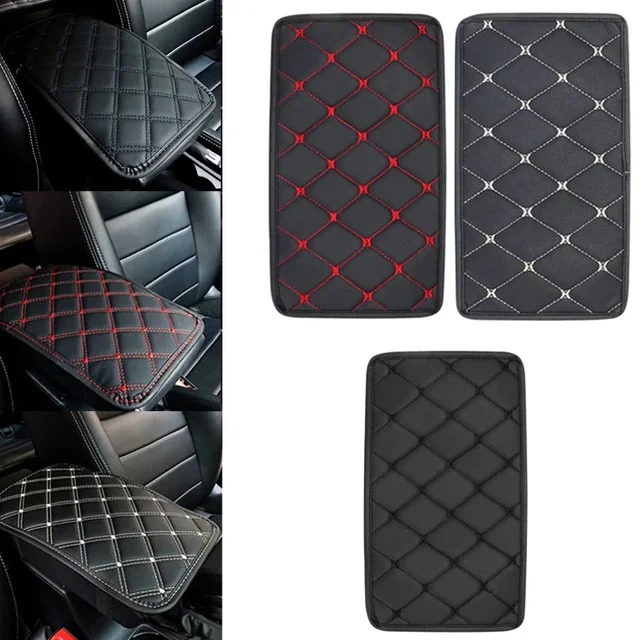 Car Leather Armrest Mat Universal Interior Auto Armrests Storage Box Mats Dust-proof Cushion Cover Armrest Protector Waterproof