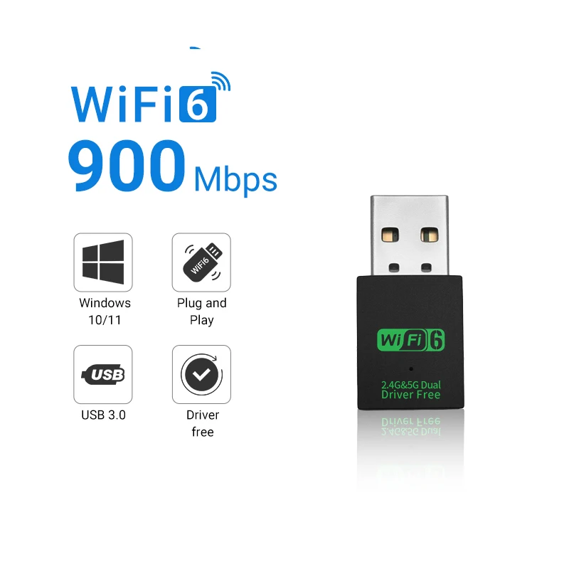 מתאם Bluetooth 5.3 AX900 Wifi 6 מיני USB WIFI 6 דונגל כרטיס רשת 2.4GHz Cle Wi-Fi Lan מתאם נהג חינם מקלט PC