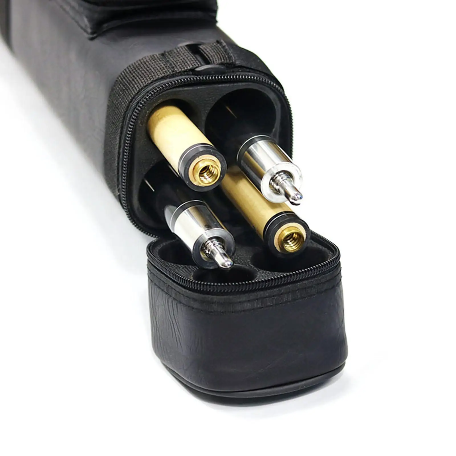 Billiard Pool Cue Stick Carrying Bag 2butts 2Shafts Carry Protective with Divider PU Leather Pool Cue Case Outdoor Organizing