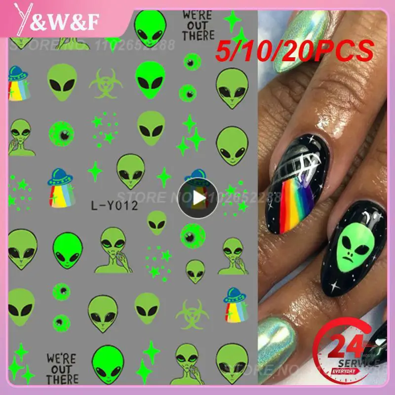 

5/10/20 шт., светящиеся наклейки для ногтей