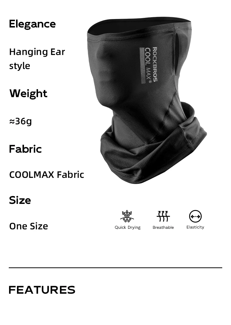 ROCKBROS Eisseide Radfahren Gesichtsmaske Sommer Anti-UV Schnell trocknend Atmungsaktiv Fahrrad Schal Maske Angeln Reiten Bandana Gesicht Hals Abdeckung – Detail 3