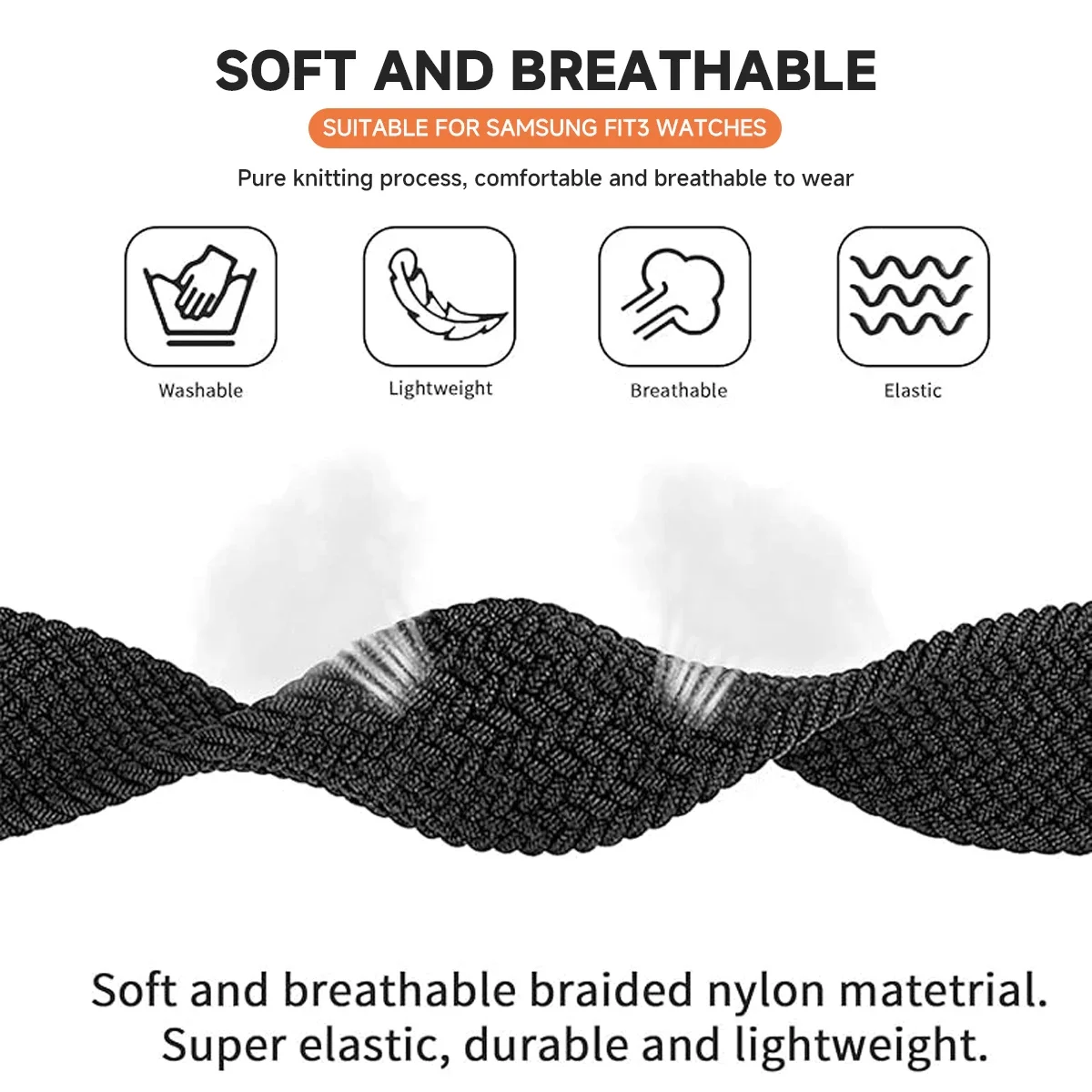 Sport Nylon Braided Adjustable Replacement Strap