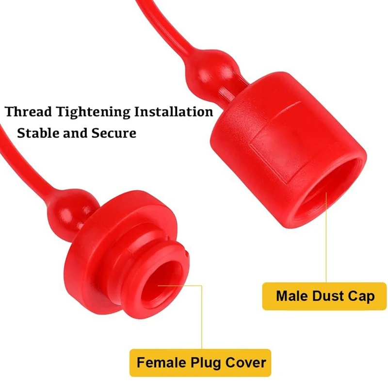 4 Sets Hydraulic Quick Coupler Male Dust Cap And Female Plug Cover, Rubber Dust Caps/Plugs