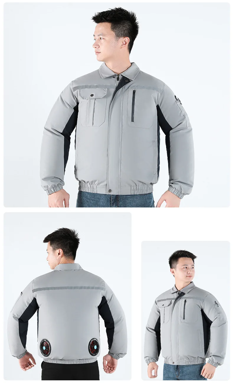 COMXZ Plus Size Cooling Work Shirt Men Women with Fan USB Rechargeable Summer Labor Clothing Waterproof UV Protection Outdoor