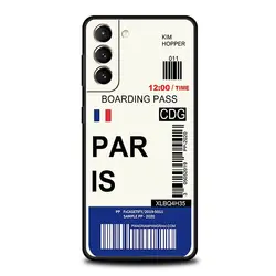 World City Travel Ticket Phone Case - New York London Label Design - Samsung S20 (A1)