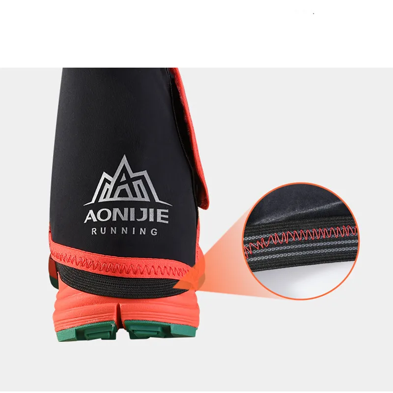 Outdoor Unisex High Trail Reflective Gaiters Protective Mud-proof Insect-proof Sandproof Shoe Cover For Running Jogging Marathon