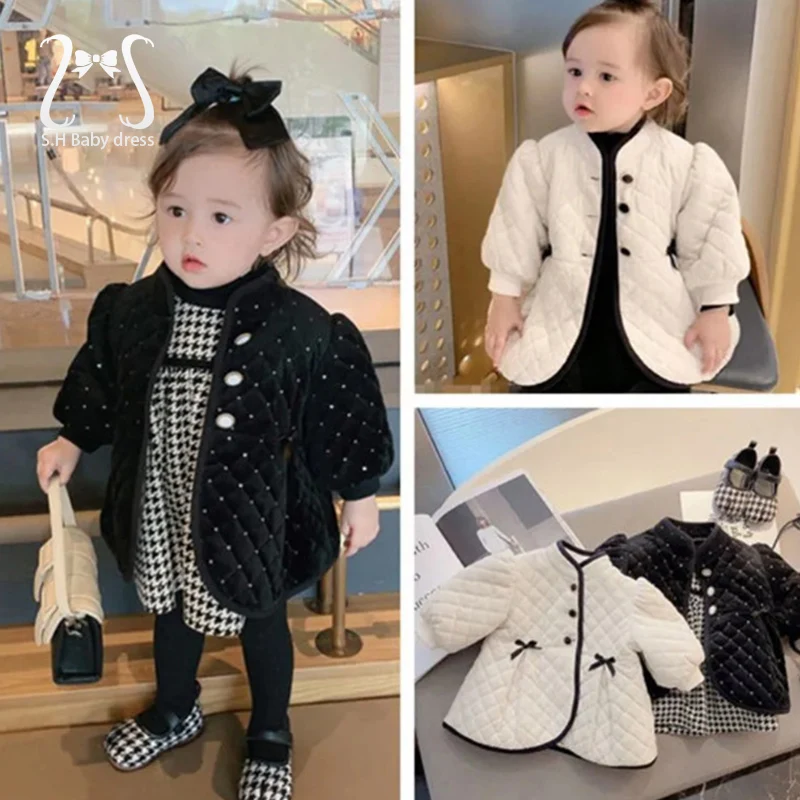 The Brynlee - Baby Girl Plain Colour Plush Thicken Warm Hooded Jacket