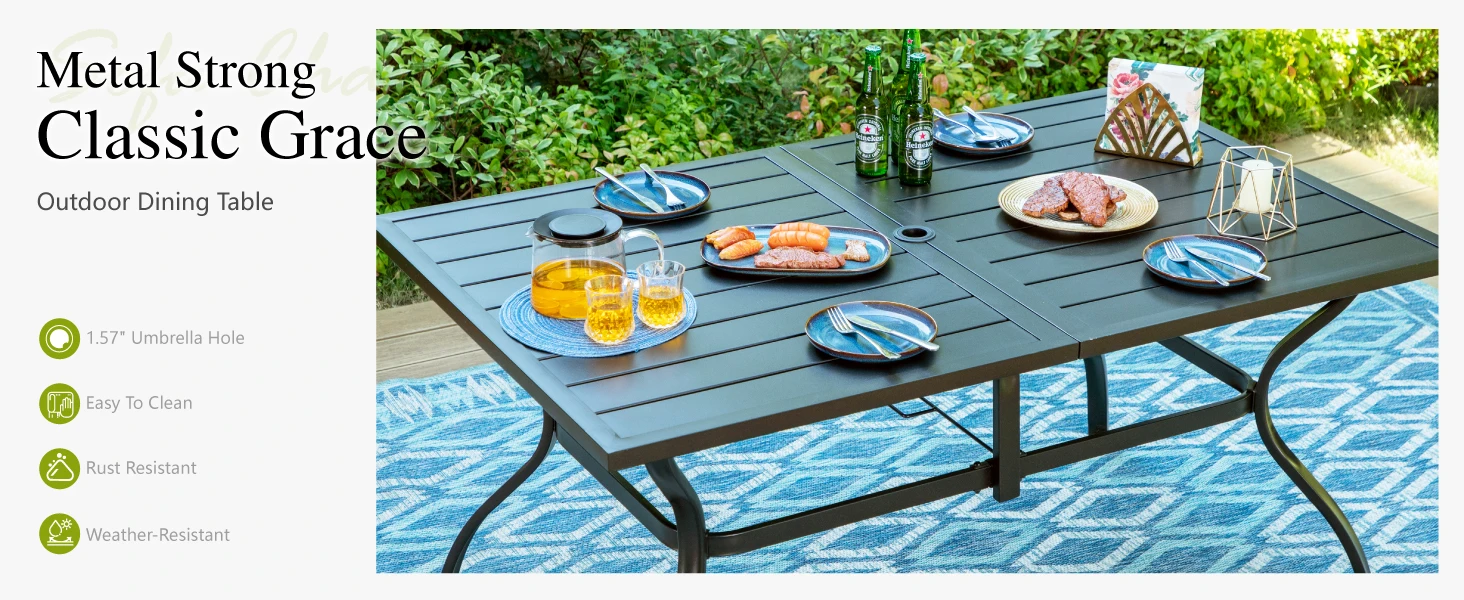 rectangle patio table