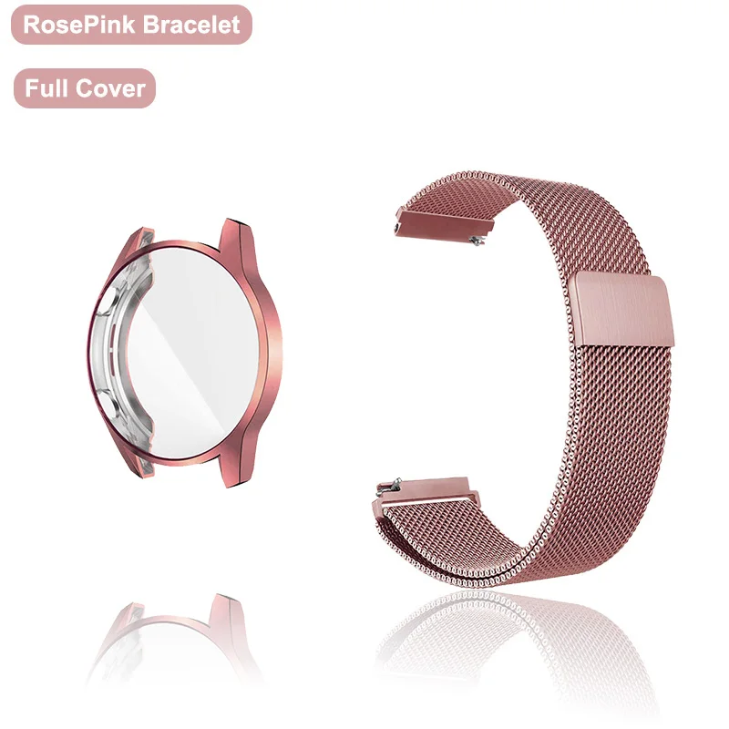 Magnetic Loop Smartwatch Band with Case and Screen Protector, 22mm/20mm Strap in Elegant Bracelet Design