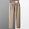 Autumn Winter 100% merino Wool Men's Wool Pants Thickened Knitted Long Pants Slim Fitting Solid Color Warm Flat Corner Pants 2