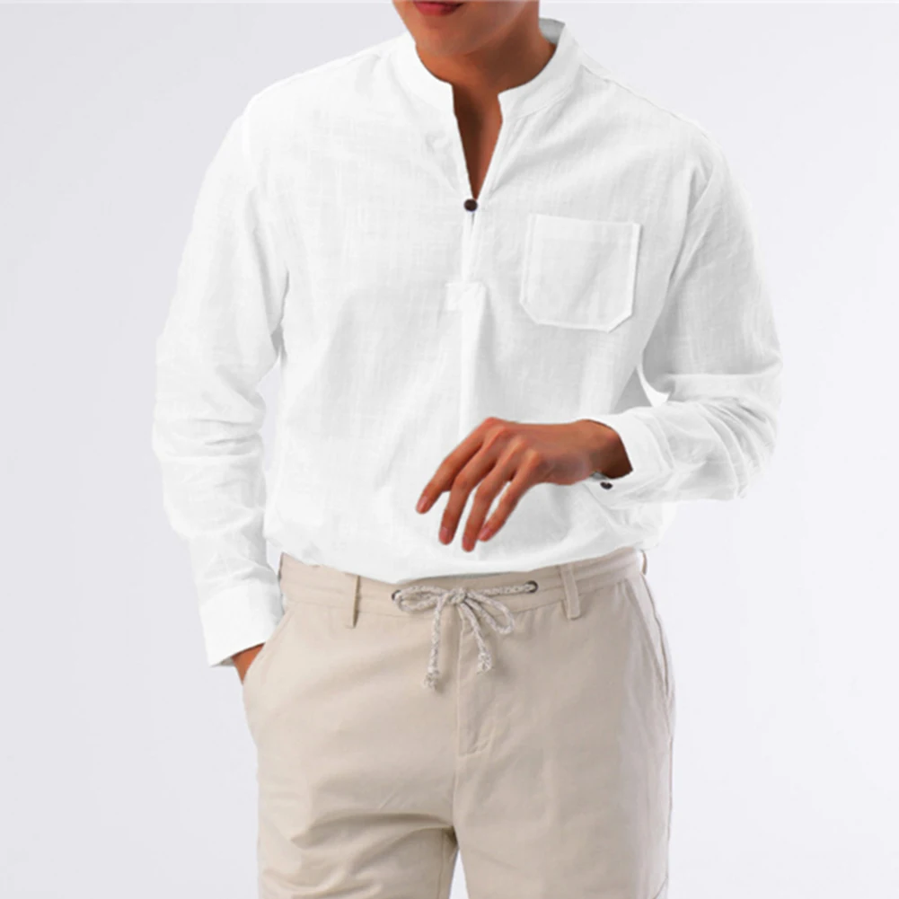 

Mens Autumn Slim Fit Casual Pullover Long Sleeves Shirt Outdoor Solid T Shirts Office Top Sport Mature Business Men's Shirt
