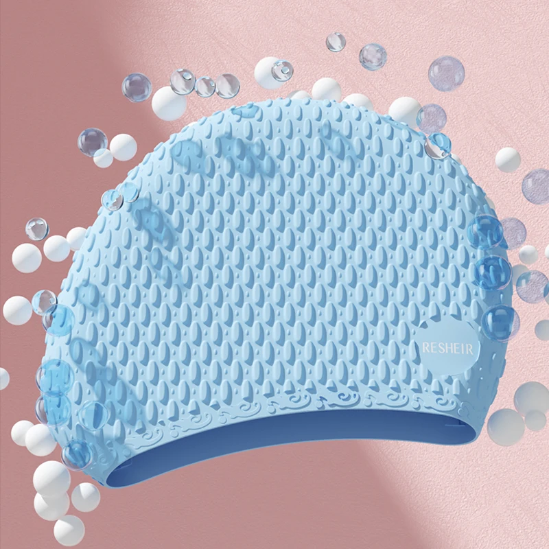 Silicone Swimming Cap for Adults Waterproof Swim Cap for Women and Men High Elastic Cap 2