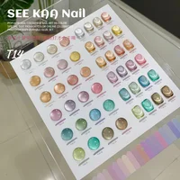 New 2024 Smooth Ceramics Cat Magnetic Gel Nail Polish Silver Moonlight Cat Eye Effect Sparkling Glitter Semi-Permanent Varnish 1