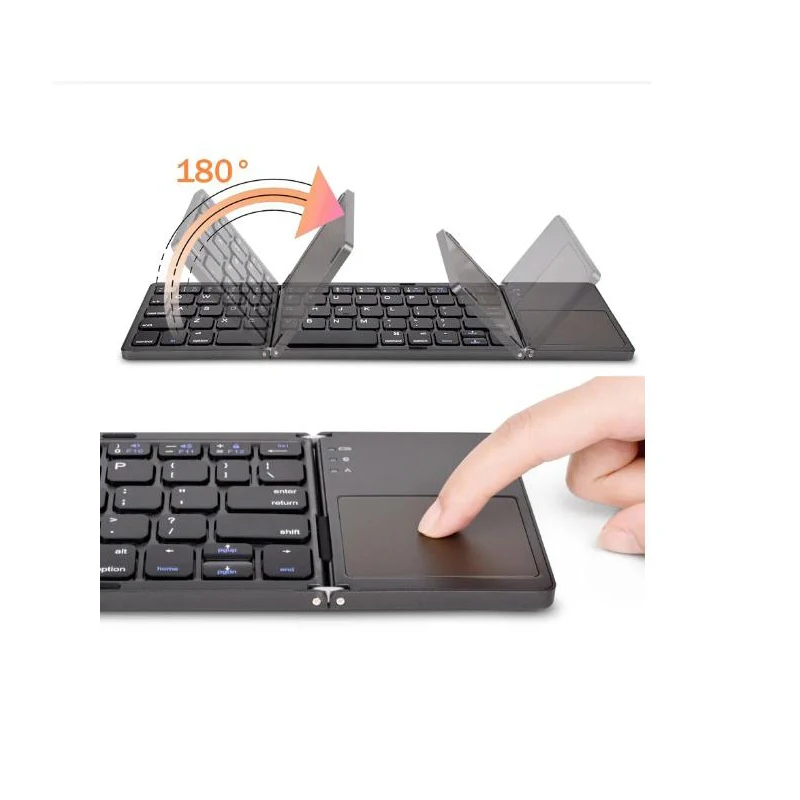 Tastiera Pieghevole Wireless Tastiera Bluetooth Con Touchpad Per Windows, Android, Ios, Telefono, Mini Tastiera Con Pulsante Multifunzione