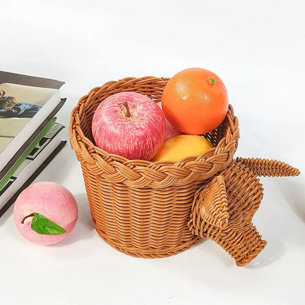 

Picnic Basket Fruit Accessories Convenient Storage Desktop Container Fruits Serving Tabletop Modeling Daily Use Dessert Bread