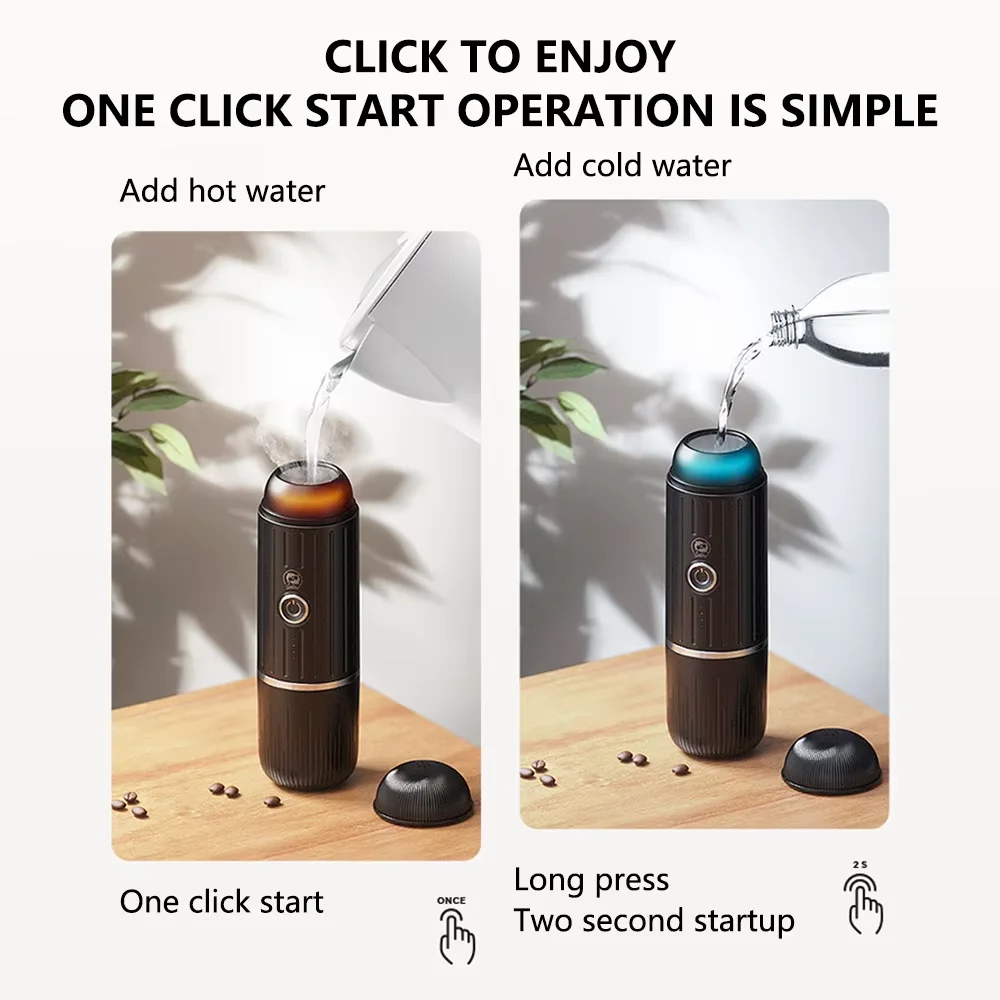 ICafilas ME2218 Mini 2-in-1 Italian Capsule Coffee Machine Fully Automatic Heating and Grinding Portable Outdoor Sports Tour automatic coffee machine