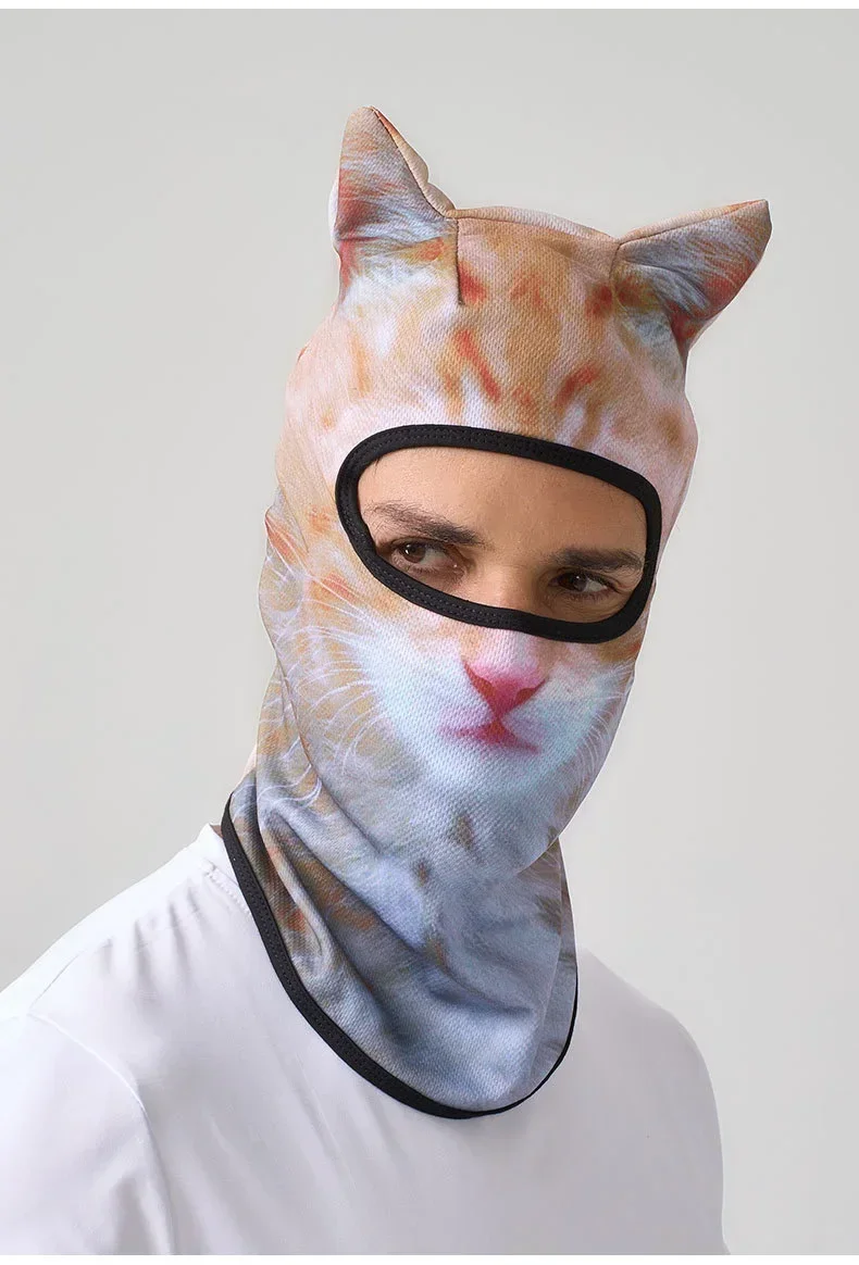 Lustige Mützen 3D Katzen-Tier-Skimaske für Männer und Frauen Ski-Mützen mit Ohren für Musikfestivals Raves Ski Halloween Geschenke – Detail 10