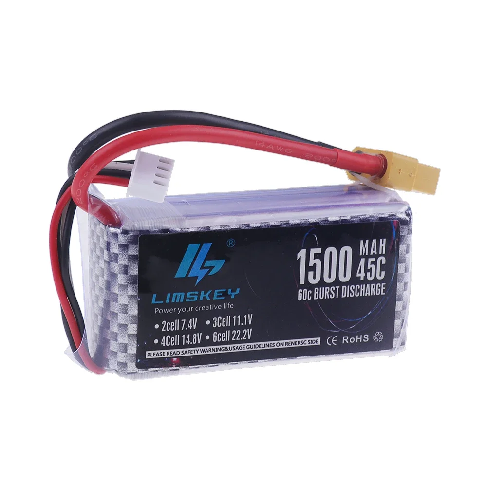 Connecteurs XT60 et T-plug de la batterie LiPo RC 3S 11.1V 2200mAh 45C