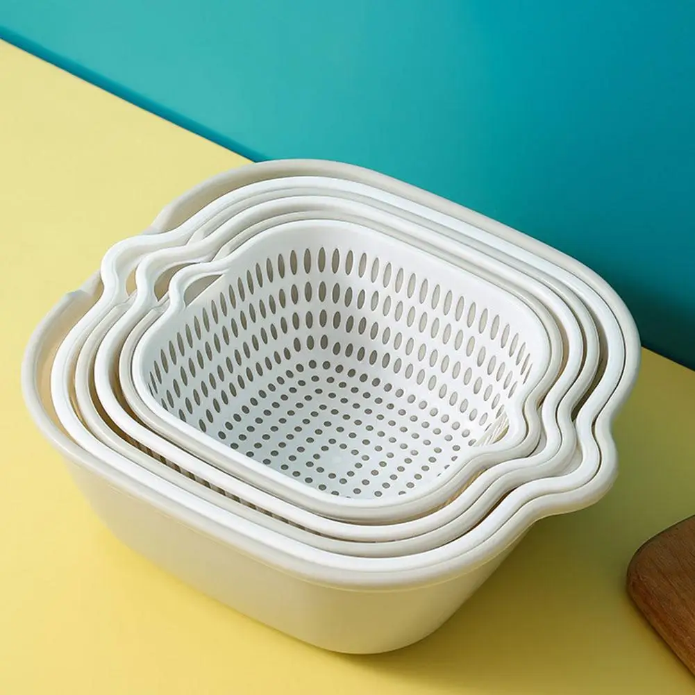 S5ffd7c1adfb44305bc0d4e08a29f9f0d8 Multifunctional Kitchen Sink Strainer Basket Set Double Layer Fruit Vegetable Basket 1/6pcs Fruit Washing Basin Vegetable Drain Mallzona