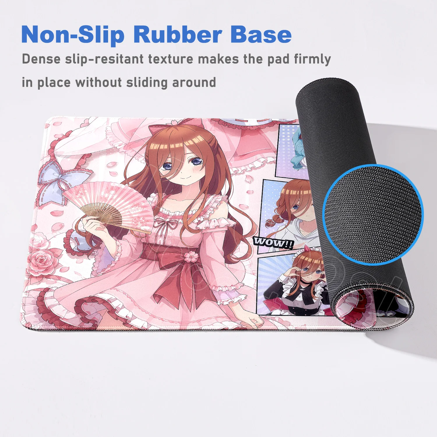 Accessori per laptop da gioco Anime The Quintessential Quintuplets Tappetino per mouse Tappetino da scrivania per ufficio Tappetino in gomma antiscivolo Girl Miku Nakano Rug - immagine 5