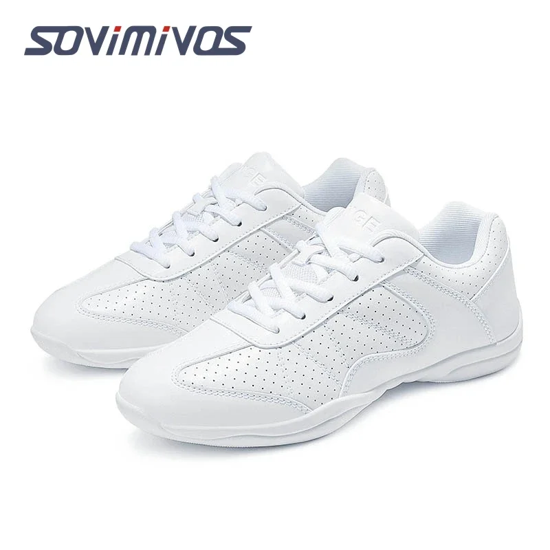 Girls White Cheerleading Dance Shoes Athletic Training Tennis Breathable Youth Competition Cheer Sneakers Dropshipping Shoes