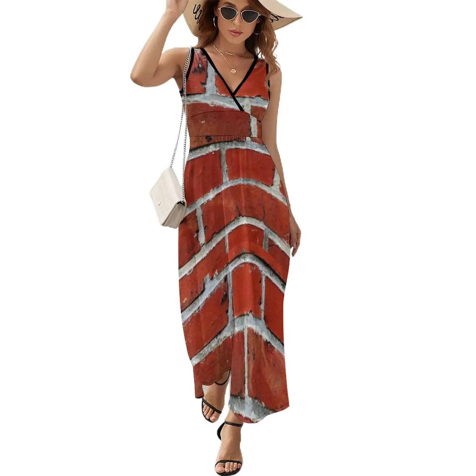 

Red Brick Wall Sleeveless Dress dresses for woman dresses for prom