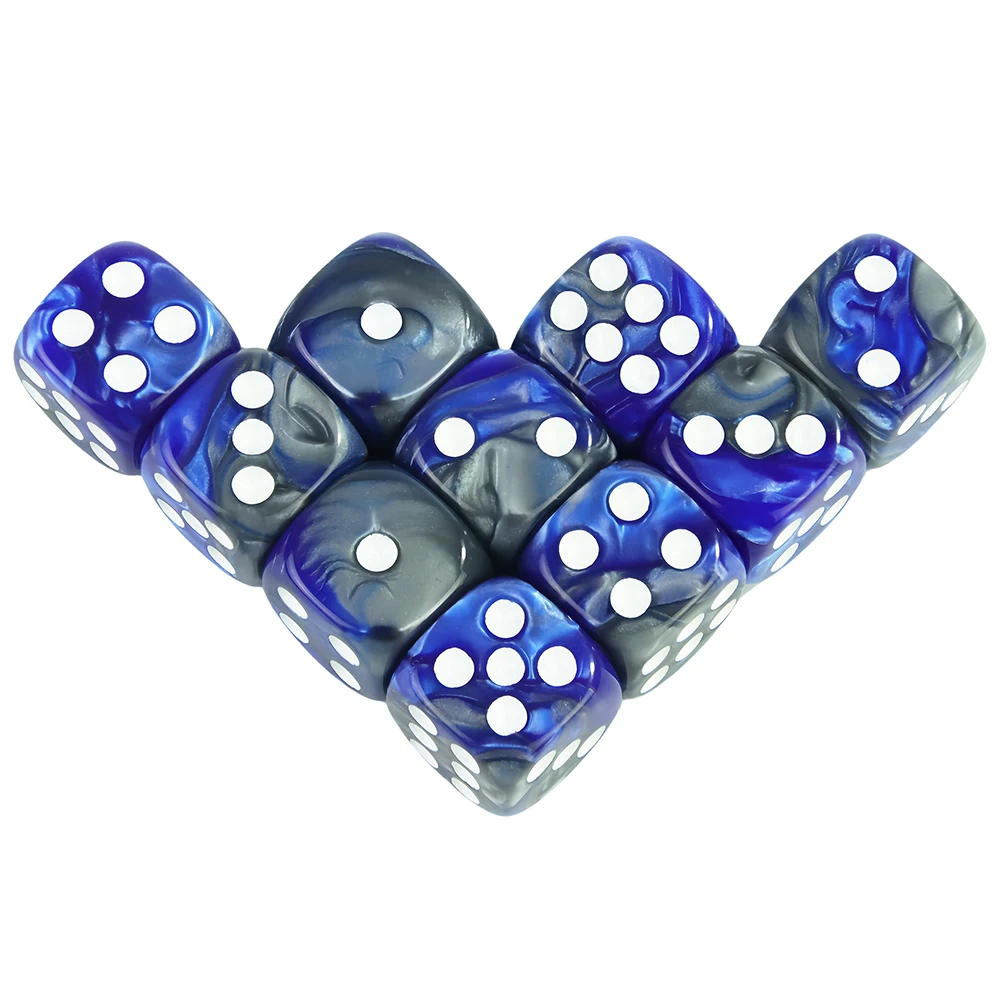 Game Dice 12mm D6 Acrylic Dices Mini 6-sided Two Color Cube Round Corner for Club Party DND RPG Board Game Bar Table Accessories