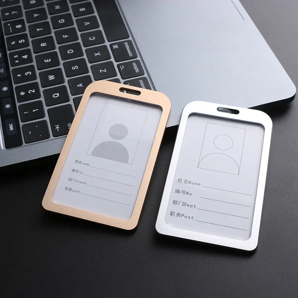 Aluminum Alloy Card Holder Work Card ID Badge Lanyard Holder For Busines Work badge holder
