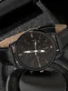 4pcs Fashion Business Leisure Round Men's Belt Quartz Watch with Woven Bracelet Set 4