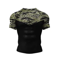 Nouvelle tendance : T-shirt de sport à manches courtes pour homme, imprimé numérique 3D, séchage rapide, respirant, col rond, idéal pour la course à pied 4