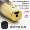 Professional 2PCS BL600 BL800 BiLLPRO Hairtrimmer Charging base Barbershop Oil Head Engraving Barber 2000mAh HairClipper for Men 4