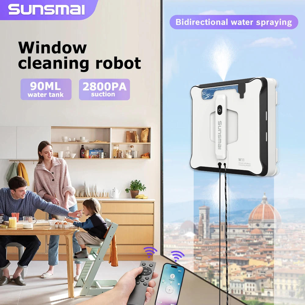 SUNSMAI B12B Cleaning Cloth Window Cleaning Robot With Spray Washing Robot Glass Window Cleaning Machine Cleaning Cloth 6