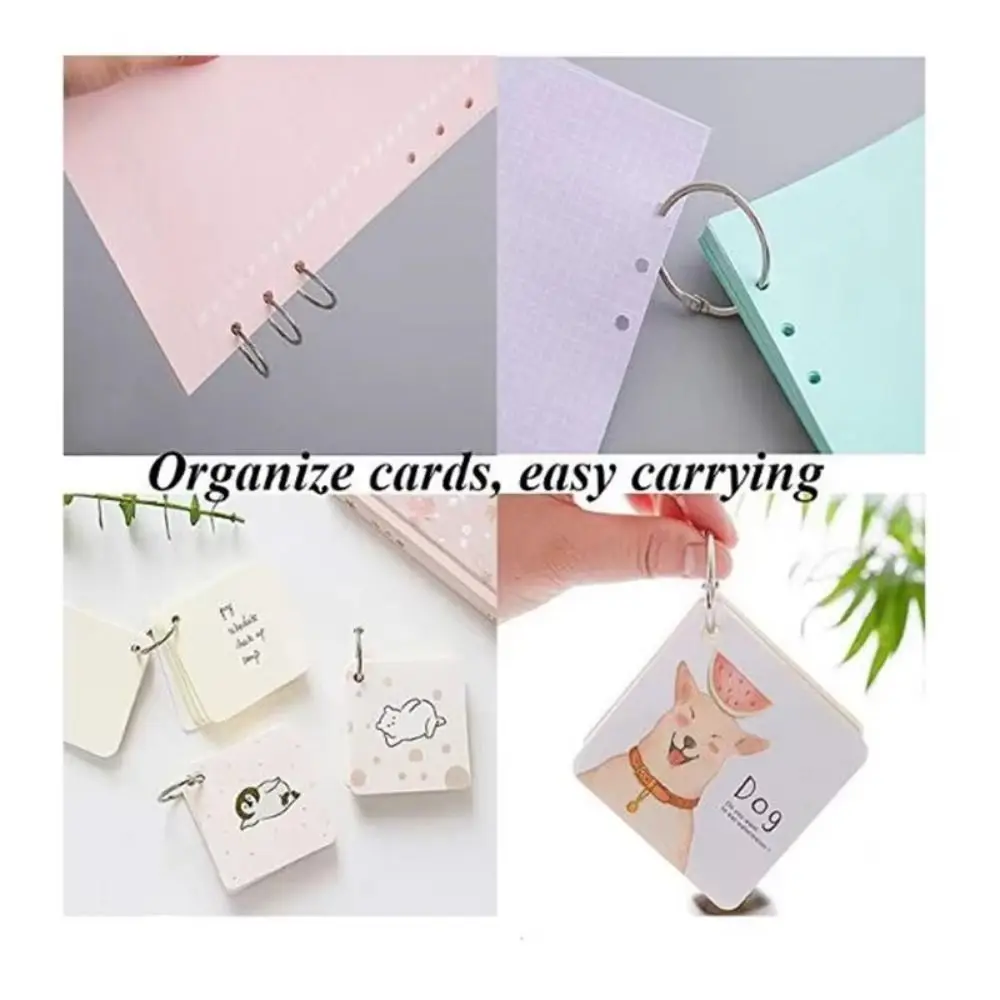 50Pcs O 링 금속 바인더 링 튼튼한 오프닝 링 루스 리프 바인더 링 바인딩 후프 재사용 가능한 키 체인 링