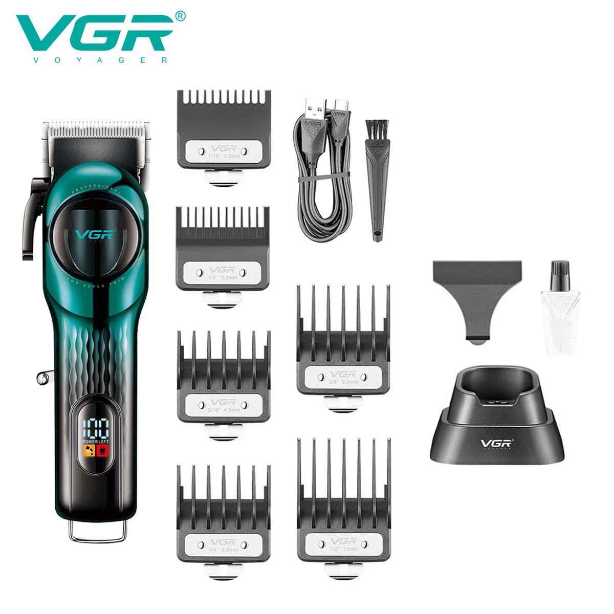 VGR مقص الشعر المهنية الحلاق قابلة للشحن آلة قطع ا...