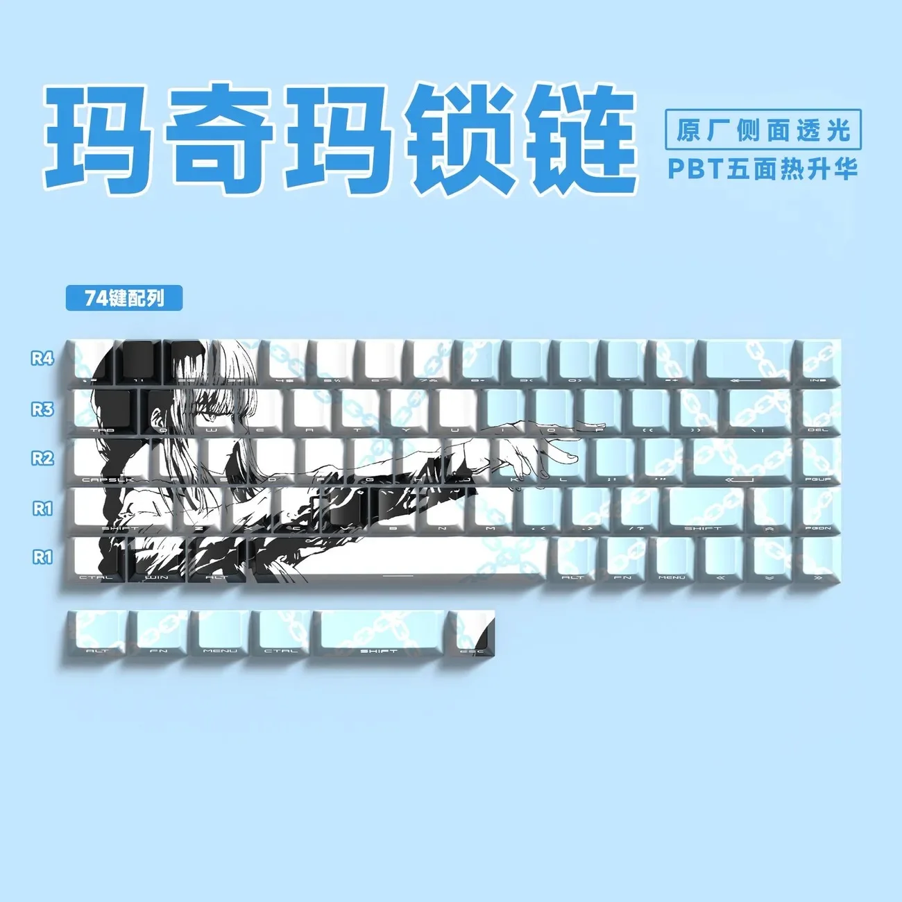Makima Anime-Inspired 129-Key PBT Dye-Sub Keycap Set