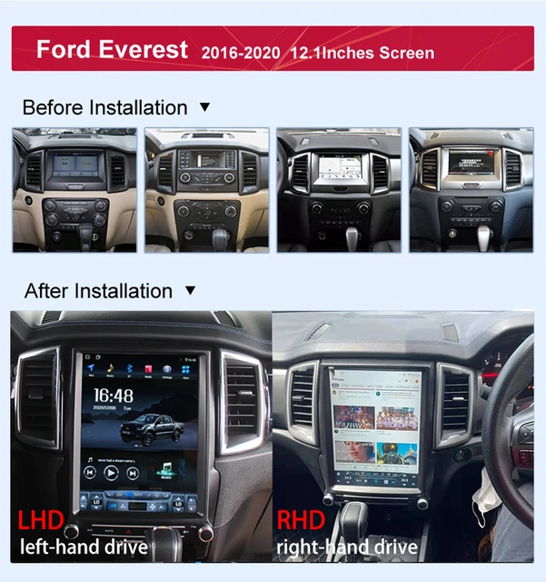 Ford Everest 2016 13.0-Inch Android Tesla Touchscreen Autoradio  Infotainment Multimedia System with WiFi Bluetooth GPS DSP Mirror Link  Steering Wheel Control - China Android Everest, Everest Radio