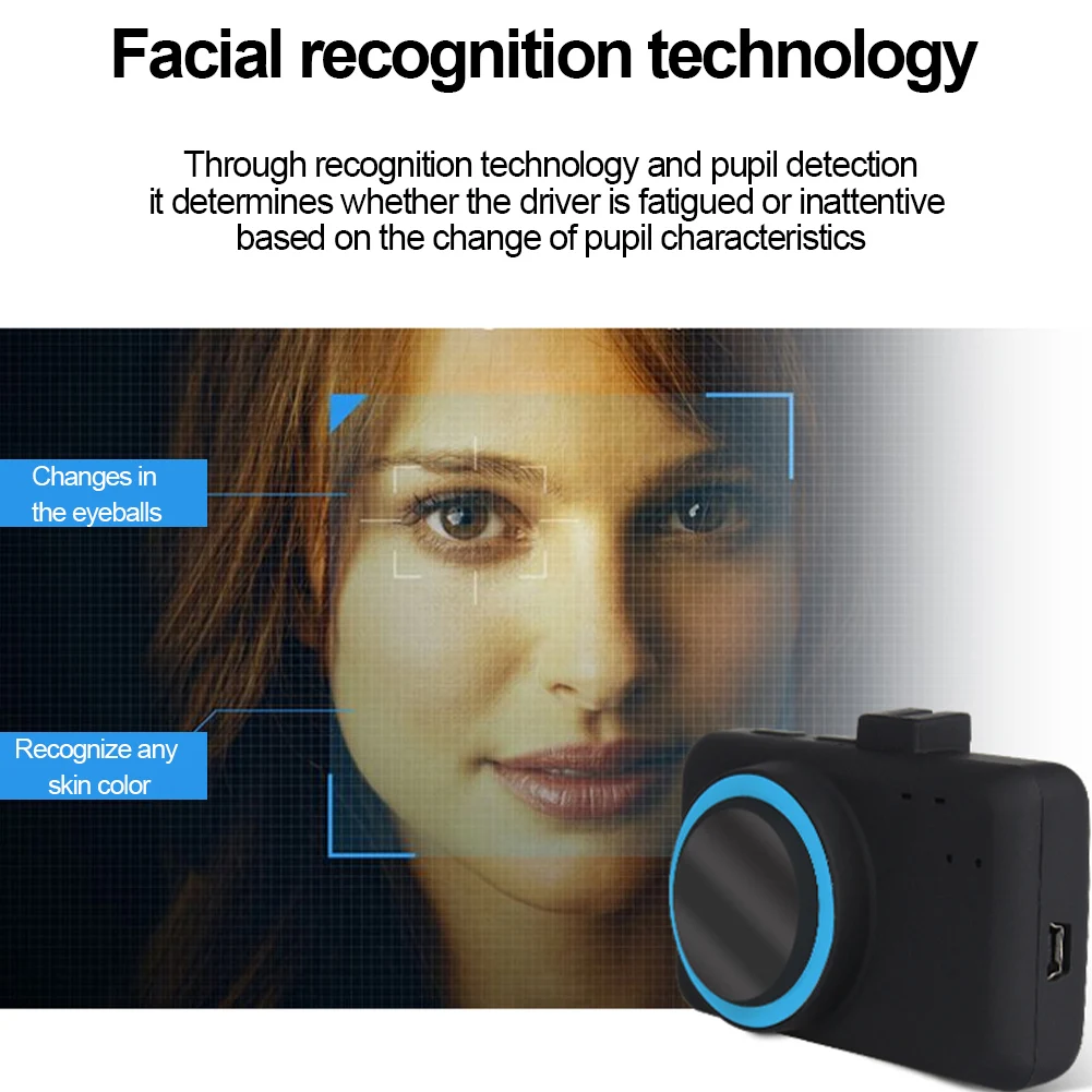 Fatigue Driving Warning Device Pupil Recognition Safety Driving Monitor Sensor 60 Degree View Angle Head Up Safe System