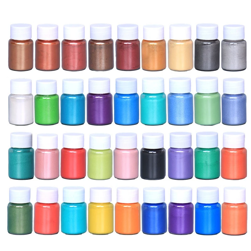 Slim Pearl Nail Powder 20ml-54colors Grade Pearlescent Natural Mica Mineral Powder Epoxy Resin Dye Nail Pigment Chrome