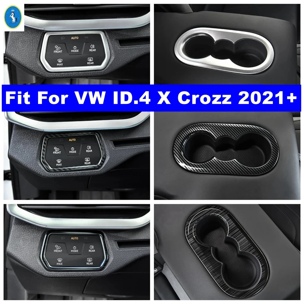 

Head Lights Lamps Switch Control Panel / Rear Water Cup Holder Decoration Cover Trim For VW Volkswagen ID.4 X Crozz 2021 - 2023