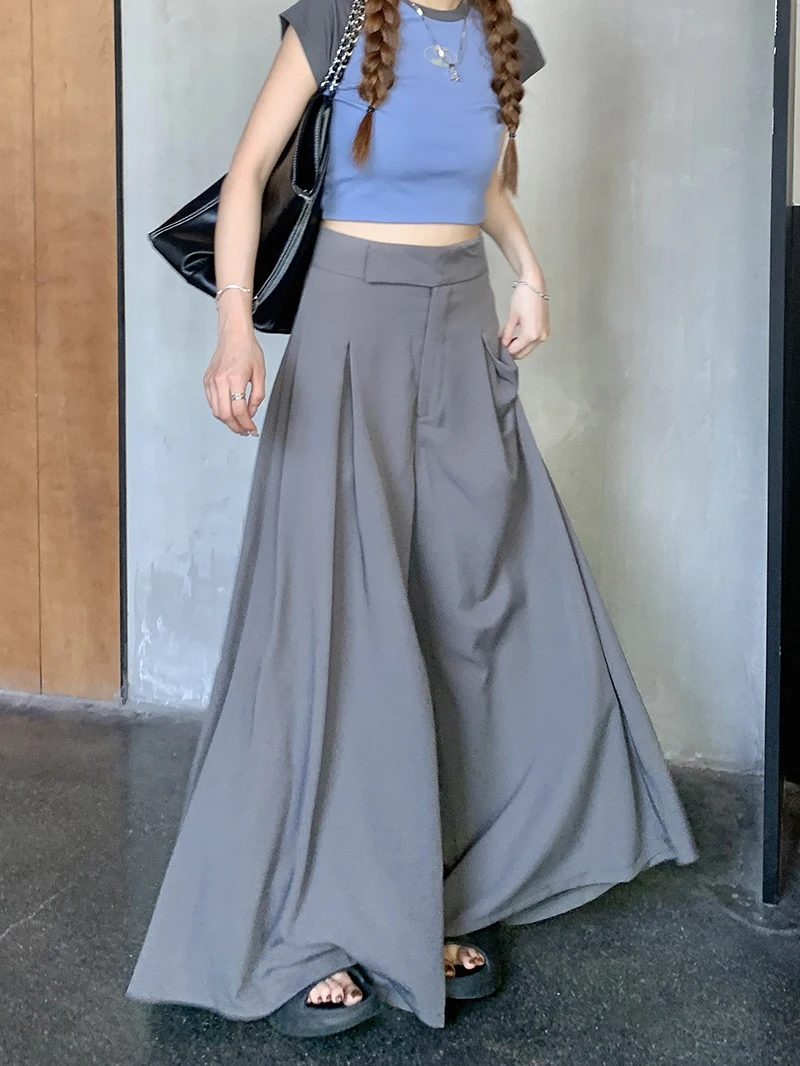 

Suit casual pants Women's summer swing pants Wide leg pants Loose high waist drape pants