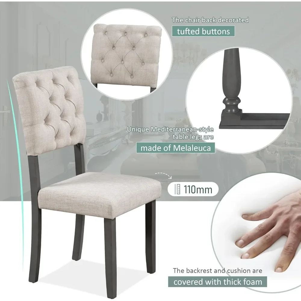 6-Piece Dining Table Set with Bench 5