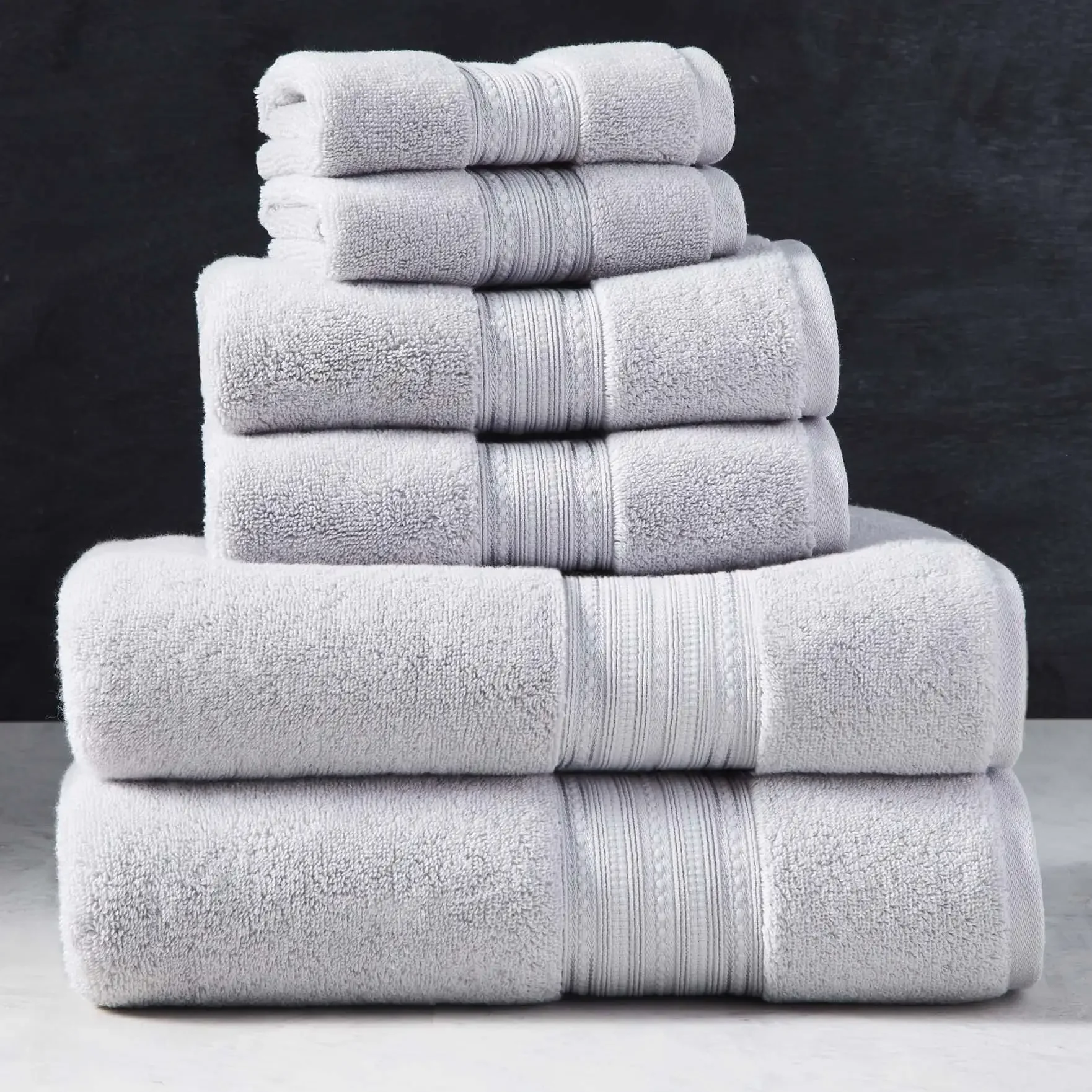 

Better Homes & Gardens Signature Soft 6 Piece Solid Towel Set, Soft Silver