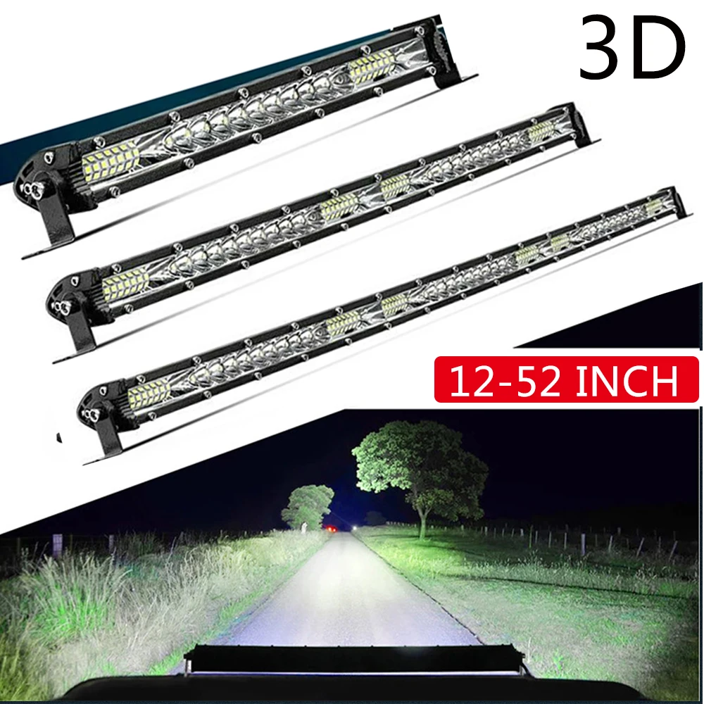 

Slim 12" 22" 32" 42" 52" Led Bar Light 4x4 Offroad For Trucks ATV UAZ Spot Flood Combo 12V 24V Driving Barra Work Light fog Lamp