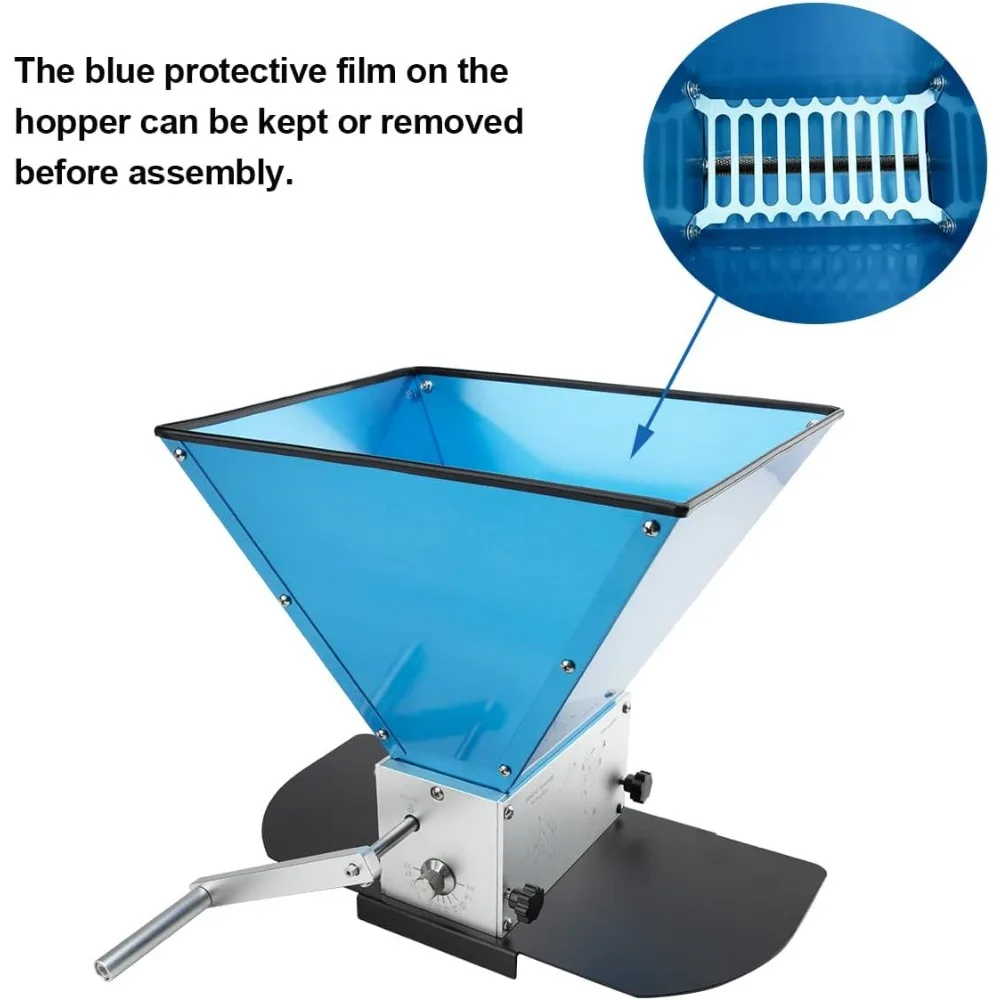 grain mill pro with 3 rollers 13lb hopper and steel metal base, brewing for grain malt barley, malt mill for homebrew beer, grai