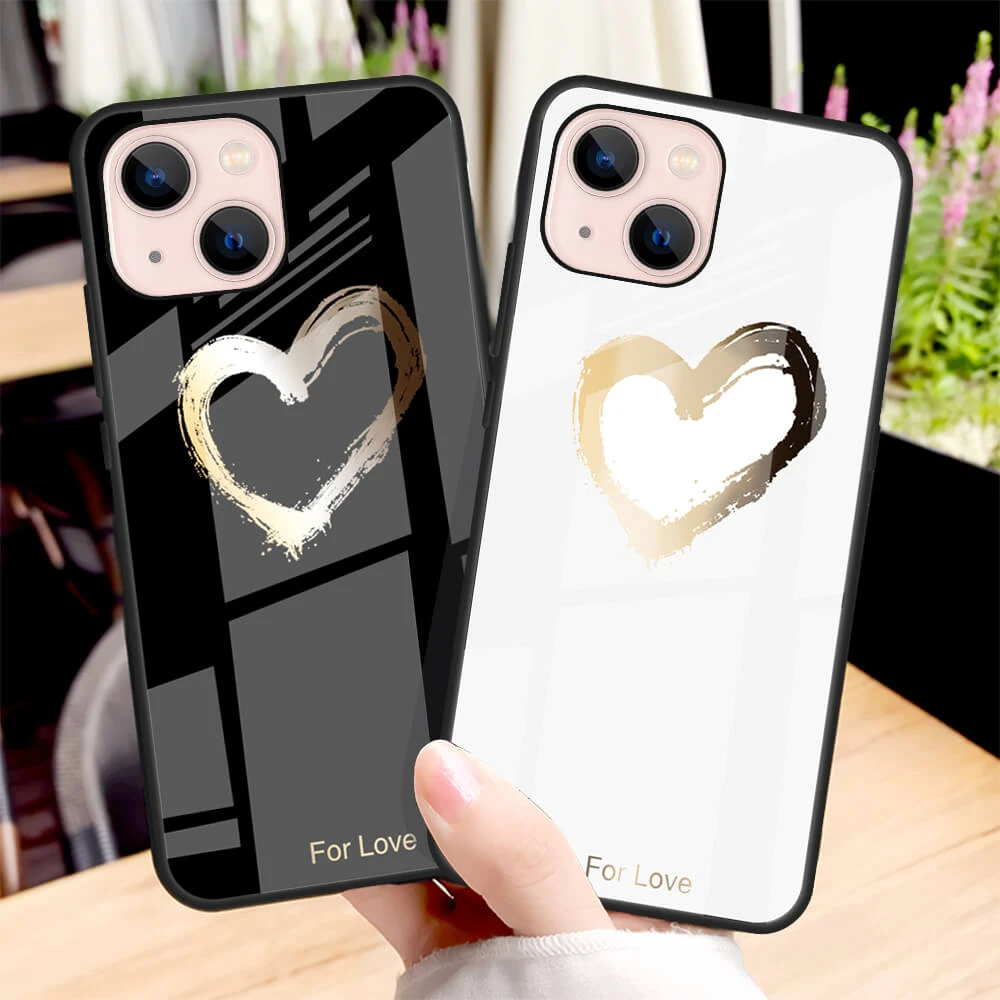 cheap iphone 13 mini case Luxury Painted Glass Case For iPhone 14Pro Max 13ProMax 12Pro 11Promax 13Mini 12Mini Tempered Glass Case fFor XSMax iphone 13 mini case