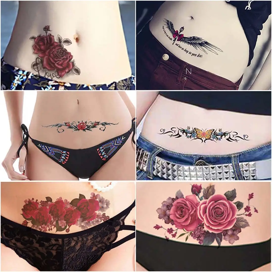 

Fashion 3D Body Tattoo Stickers Sexy Waterproof Men And Women Lasting Removable Temptation Dirty Word Alternative Stickers