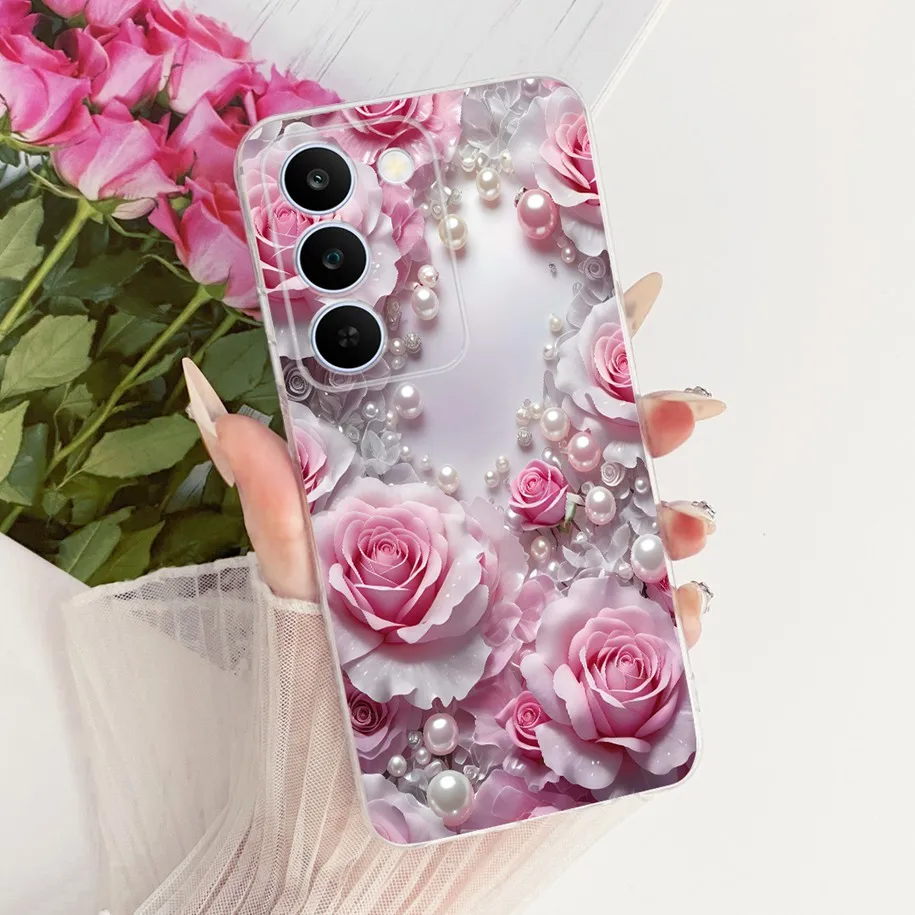 Floral Bow Bumper Soft Silicone Clear Phone Case Cover
